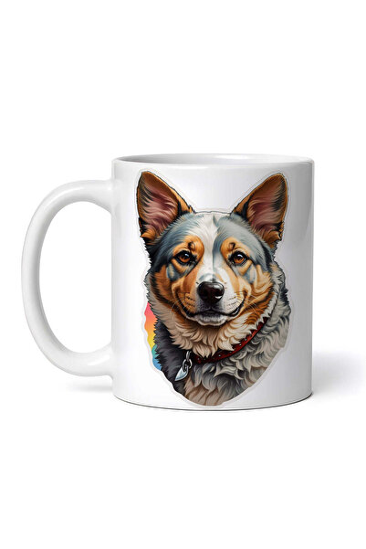 OEM Εξατομικευμένη Λευκή Κούπα, Αυστραλιανό Σκύλο Βοοειδών, Inovatix®. 330 ml