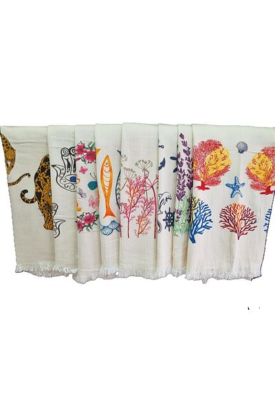 Minteks Mi̇nteks - Muslin Double Layer Peshtemal - 100% Cotton - Organic - Printed