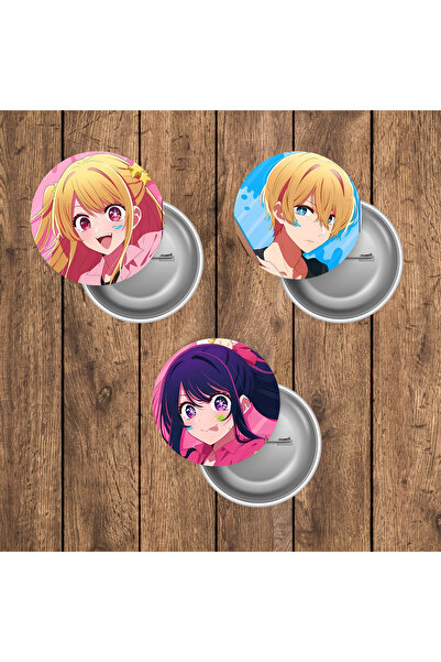 mertfigur Oshi no Ko Anime Buton Rozet Seti (44mm)
