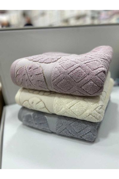 HMZ Textile Casual Leaf Patterned Cotton 3 Pieces Hand Face Towel