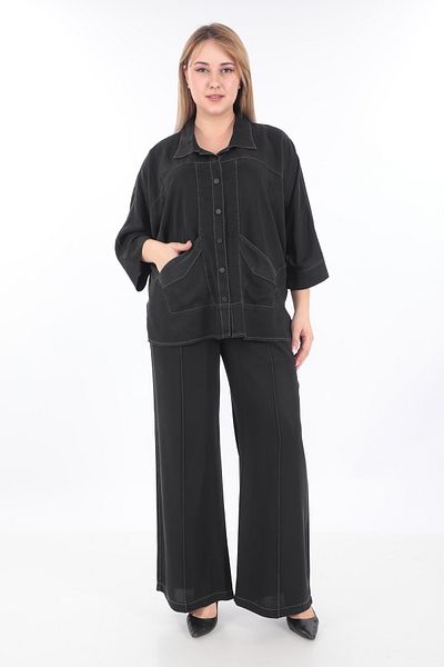 EXİTLİNE Women's Two Piece Summer Suit Jacket Pants