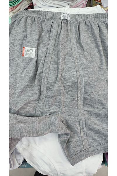 Ceylanoğlu Men's 6-Piece Organic Cotton Combed Single Jersey Gray Argentina Long Underpants 003