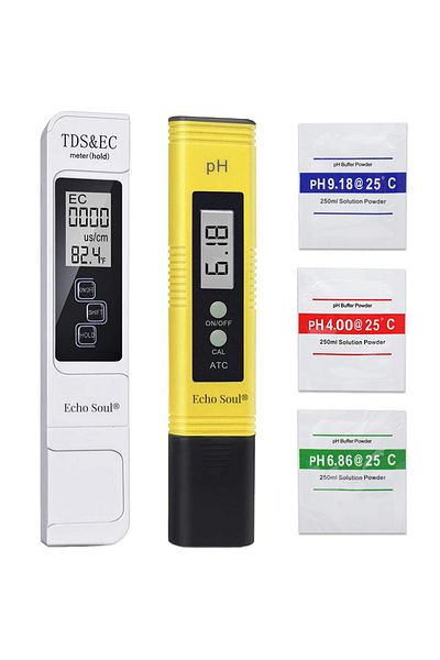 Echo Soul Set of 2 Echo Soul® drinking water quality testers, 4 in 1, Digital verification