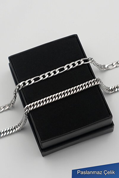 TREND COLLECTİON سوار فيجارو وصدفي للرجال من الفولاذ المقاوم للصدأ 316l (2 قطعة)