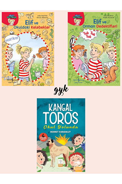 Mercan Kitap İş Bankası Kolay Okuyorum Elif Serisi ve Kangal Toros 3 Kitap SET