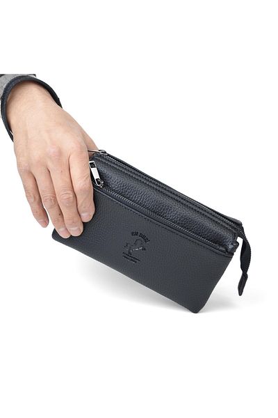 en deri Men's Hand and Wristband Luxury and Stylish Portfolio Hand Bag with Belt