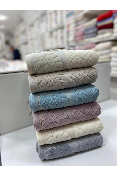 HMZ ТЕКСТИЛЬ ДЛЯ ПОБУТОВОГО ВИКОРИСТАННЯ 6 ШТУК БАВОВНЯНИХ РУШНИКІВ ДЛЯ ОБЛИЧЧЯ ТА РУК З ЛИСТКОВИМ ВЗОРЦЕМ