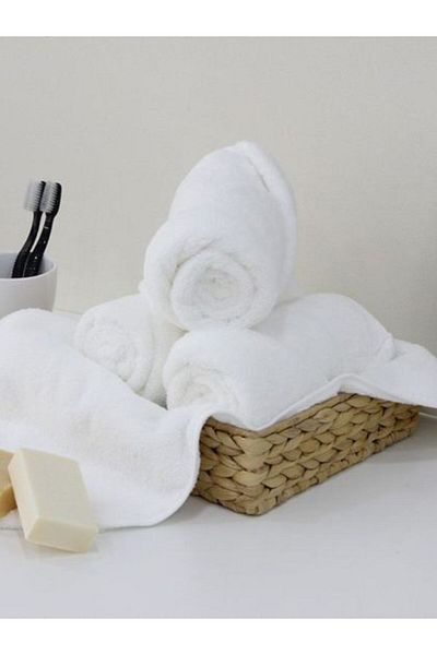 Gentelle Seren 4 Pcs Luxury Hotel Face Towel–100% Cotton,650 Gsm–ultra-soft & Absorbent – White, 33x33 Cm