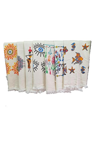 Minteks Mi̇nteks - Muslin Double Layer Peshtemal - 100% Cotton - Organic - Printed