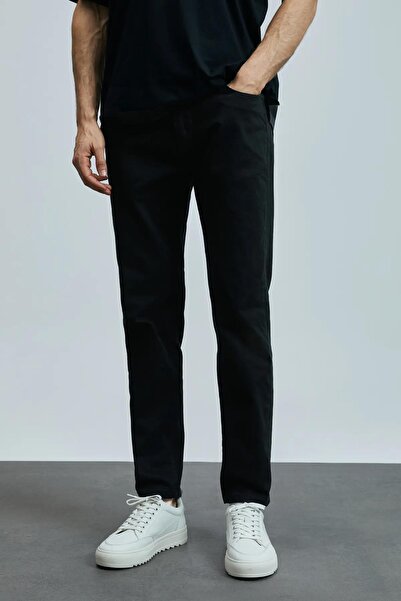 Lufian 111200206 بنطلون جينز رجالي أنتون سمارت جان بقصة ضيقة أسود