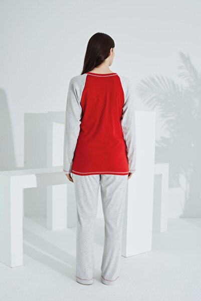 Etoile Pamuklu Kadın Pijama Takımı Kırmızı