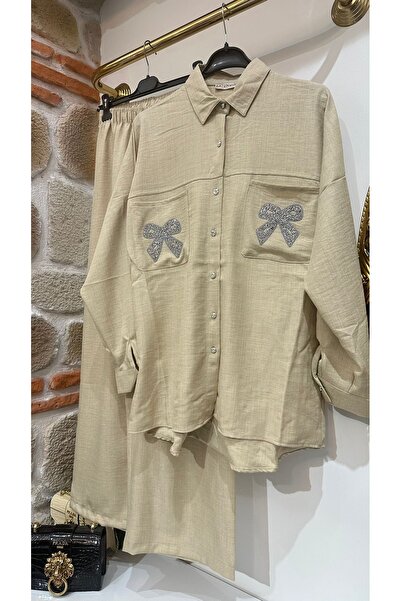 hatun atilla طقم مزدوج بتفاصيل حجرية