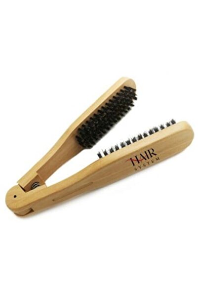 Hair System فرشاة تصفيف الشعر المزدوجة من هير سيستم، خشبية