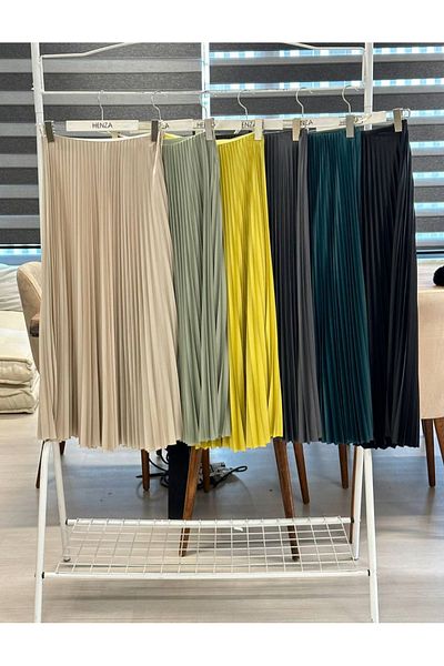 İpekseli Skirt Pleated Henza Premium Quality + Standard Blue