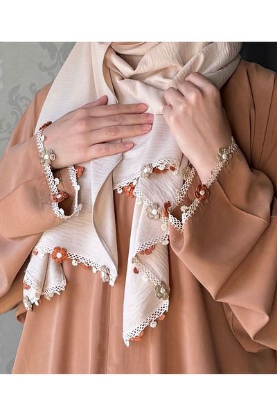Nimet Abla Butik Hand Embroidered Prayer Robe Suit