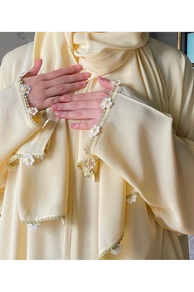 Nimet Abla Butik Hand Embroidered Prayer Robe Suit