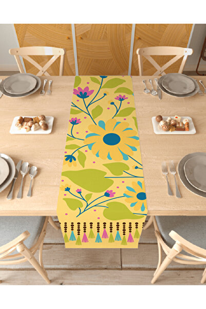 GREENDECOR Floare etnică cu model boem, design special, față de masă decorati...