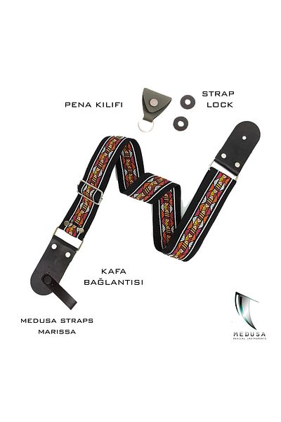 MEDUSA Marissa Model Electric Guitar Strap Plectrums Case Strap Lock Plectrums Headstoc Tie with Gift