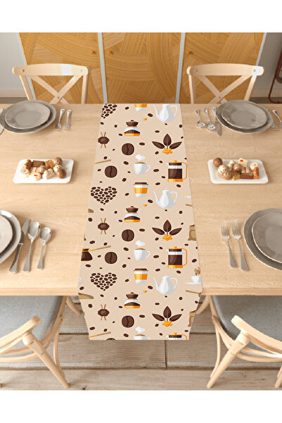 GREENDECOR القهوة القهوة البوهيمي منقوشة تصميم خاص عداء مطبوعة ديكور مفرش الم...