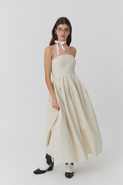 disponible Strapless Women's Muslin Long Dress