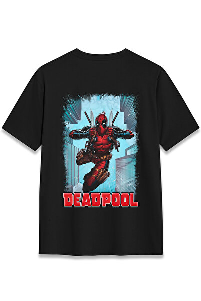 EZG Business Tricou DEADPOOL cu imprimeu pe spate, unisex, 100% bumbac, confo...