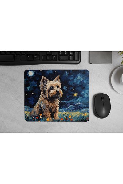 MS Major Selection Yorkshire(Yorkie) Terrier Mouse Pad – Starry Night Design (17.5X21.5 Cm, Non-Slip Base)