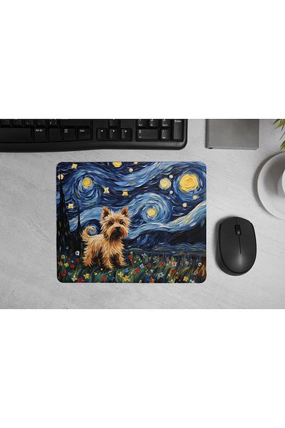 MS Major Selection Yorkshire(Yorkie) Terrier Mouse Pad – Starry Night Design (17.5X21.5 Cm, Non-Slip Base)