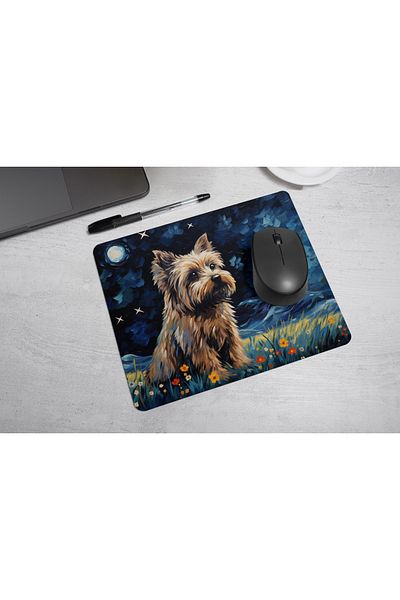 MS Major Selection Yorkshire(Yorkie) Terrier Mouse Pad – Starry Night Design (17.5X21.5 Cm, Non-Slip Base)