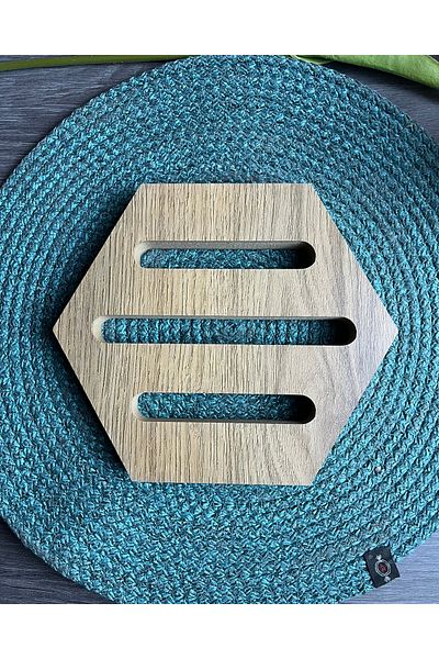 Step and Maker Wooden Mdf Hexagon Trivet 18 cm