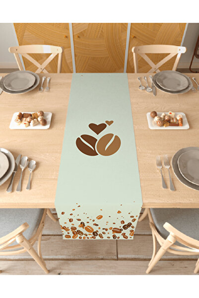 GREENDECOR Καφέ Μποέμ με μοτίβο Ειδικού Σχεδιασμού Ράνερ με στάμπα Διακοσμητι...