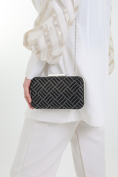 By EDUU Овальна сумочка з одностороннім візерунком і камінцями