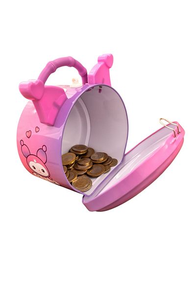 Piramit Kırtasiye Purple Metal Piggy Bank with Kuromi Figure, Durable and Stylish Design with Padlock