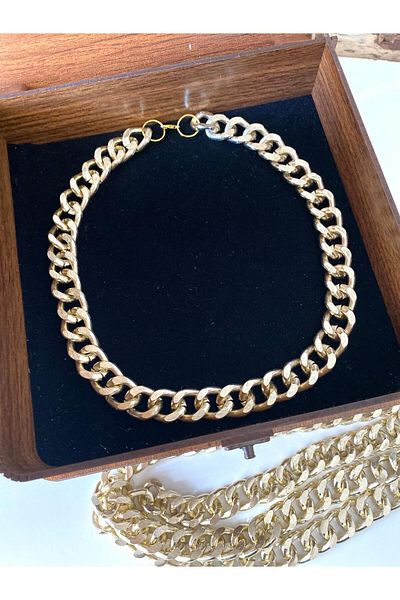 canan dizayn Exclusive Non Tarnish Gold Metal Chain Necklace