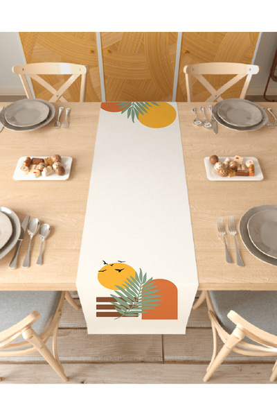 GREENDECOR Διακοσμητικό τραπεζομάντιλο με λουλουδάτο μποέμ μοτίβο, ειδικής σχ...