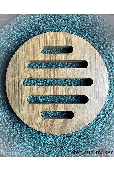 Step and Maker Wooden Mdf Round Trivet 18 cm