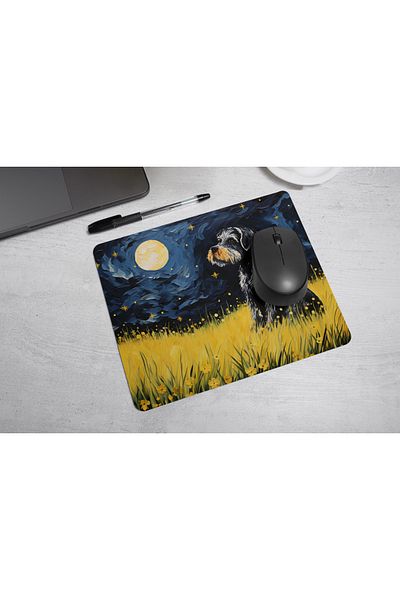 MS Major Selection Mouse Pad for Dog Lovers – Starry Night Design (17,5X21,5 Cm, Non-Slip Base)