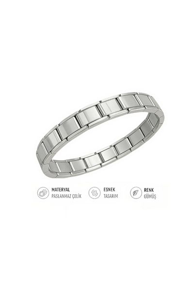 Ervalina Italian Charm Steel Guaranteed Rustproof Stylish Adjustable Silver Color