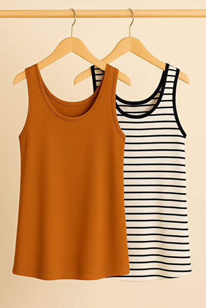 EFFE Тениска с дебели презрамки и кройка А от 2 части