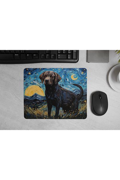 MS Major Selection Mouse Pad for Dog Lovers – Starry Night Design (17,5X21,5 Cm, Non-Slip Base)