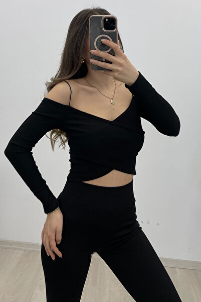 Nazline Блузка з довгими рукавами та перехресним декором