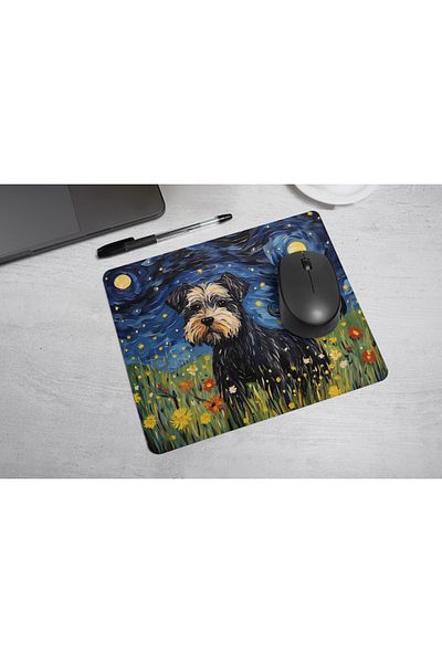 MS Major Selection Mouse Pad for Dog Lovers – Starry Night Design (17,5X21,5 Cm, Non-Slip Base)