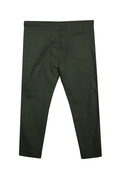 tambattal Large Size Lace-Up Gabardine Trousers Khaki