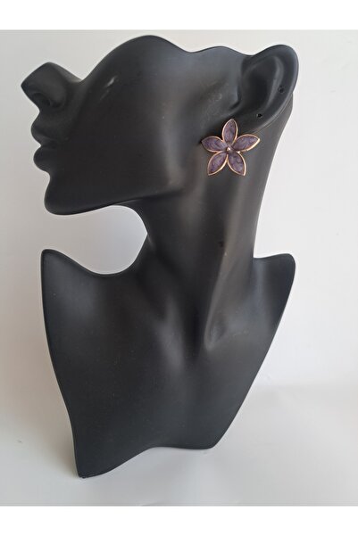 BHR AKSESUAR Mor Sedefli Çiçek Küpe