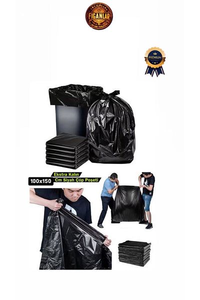 figanlar ambalaj 1St Quality Is Thick (100X150) cm 20 Pieces Heavy Duty Garbage Bag Bulky Size Garbage Bag