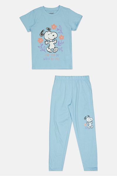 PEANUTS Toddlers Girl 2 Pieces Graphic Print Pajama Set, Multicolor