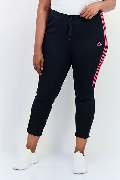 adidas Women Plus Size Drawstring Training Track Pants, Black