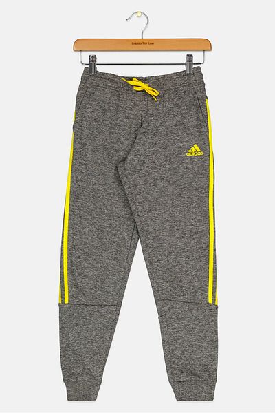 adidas Kids Boy Sportswear Fit Brand Logo Outdoor Sweatpants, Grey
