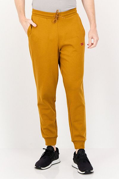 Levi's Men Regular Fit Brand Logo Sweatpants, Mustard