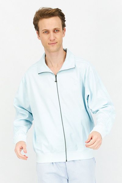adidas Men Sportswear Fit Full Zip Embroidered Logo Track Jacket, Light Blue