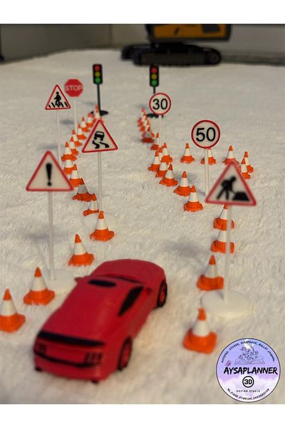 aysaplanner Toy Traffic Set Mini Fun and Educational Set 39 Pieces